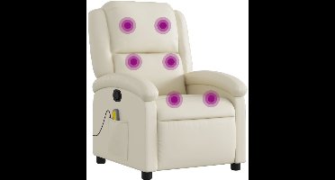 vidaXL - Massagestoel - verstelbaar - kunstleer - crème