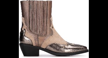 POSH by Poelman ROXI Dames Laarzen - Bruin Metallic