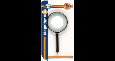 Centrum Vergrootglas/loep - zwart - kunststof/glas - D75 mm - 4x vergroting - hobby - lees accessoire