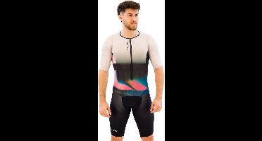 Santini Viper Korte Mouw Triatlonpak Beige XL Man