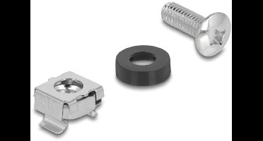 M6 schroevenset voor 10 inch / 19 inch componenten | zilver | 50 stuks