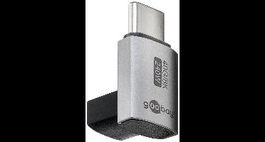 Goobay USB-C haakse adapter | boven/beneden (lang) | USB4 40 Gbps | PD 240W | 8K 60Hz | aluminium