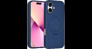 TUNIQ Back cover iPhone 17 - Navy Blauw - Met Magsafe Ring Stand - Slank Design