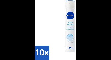 10 x Nivea - Deospray - Men - Fresh Natural - 48 Uur Lang Werkend - 200 ml - Deospray Mannen - Anti Transpirant - 48 Uur Bescherming - Frisheid - Natuurlijke Geur