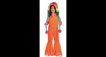 Jumpsuit oranje fluor kind - Maat 140
