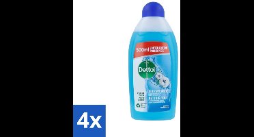 4 x Dettol Power & Fresh Allesreiniger Katoenfris 500 ml - Allesreiniger - Vet Verwijderen - Voedselresten Verwijderen - Vuil Verwijderen - Katoenfris Geur