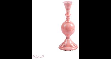 Imbarro – Kandelaar – Kaarsenhouder – Marley – Roze – Metaal – 10.5x25.5cm