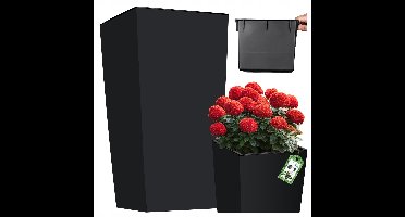 Antraciet Matte Hoge Terraspot 42cm met Inzetstuk