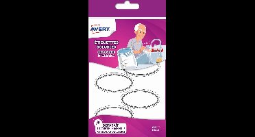 Avery Family ovale oplosbare etiketten | ft 5 | 5 x 3 cm | ophangbare etui met 18 etiketten