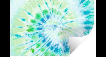 Muurstickers - Sticker Folie - Tie dye - Groen - Blauw - 30x20 cm - Plakfolie - Muurstickers Kinderkamer - Zelfklevend Behang - Zelfklevend behangpapier - Stickerfolie