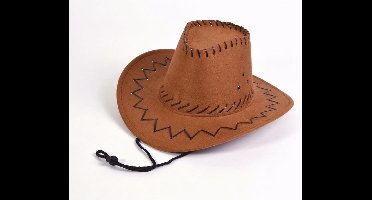 Rubies kinder verkleed cowboyhoed - bruin - leer - Carnaval hoeden