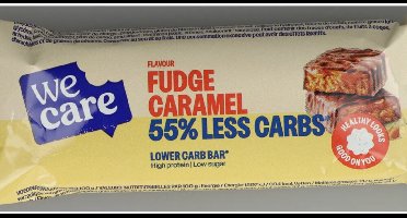 WeCare Lower Carb Bar Fudge Caramel - 10 x 60 gr - Voordeelverpakking