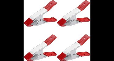 Smoakez - 4 stuks metalen veerklemmen - Heavy Duty - Grote markt kraam clips - Rubberen gecoate grip - Camping dekzeil - Houtbewerking ambachten - Zilver - 6 inch