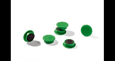 Duurzame magneten (21 mm, 210p) 6 stuks groen, voor prikborden, koelkasten, etc., 470205