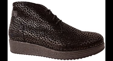 Durea Lage Veterboot 9824 475 1816 Zwart Print Wijdte H