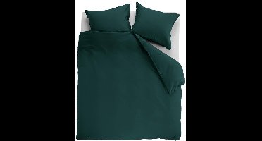 Ambiante Cotton Uni dekbedovertrek - Effen - Tweepersoons - 200x200/220 - Donker Groen