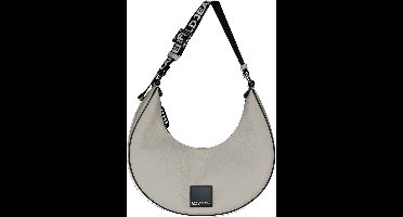 Karl Lagerfeld Box Logo Halfmoon Schoudertas Beige