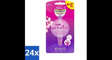 Wilkinson - Wegwerpscheermesjes - Xtreme 3 My Intuition - Comfortabel - 6 mesjes - Voordeelverpakking - 24 stuks
