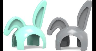 Alecto DIVM-EARS - Accessoire Konijnenoren voor SMARTBABY10 & DIVM-850 - 2 stuks - Grijs en Groen