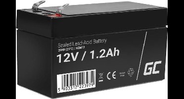 Green Cell 12V 1.2Ah (4.6mm) 1200mAh VRLA AGM accu