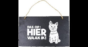 Paper Dreams Waakbord Yorkshireterriër 15 X 25 Cm Leisteen Zwart