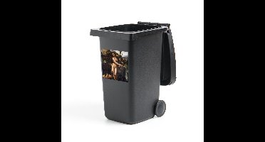 Container sticker Da Vinci (vierkant) - Leda en de zwaan - Leonardo da Vinci Klikosticker - 40x40 cm - kliko sticker - weerbestendige containersticker