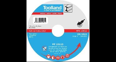 Toolland Snijschijf, 115 mm, nat snijden, 13300 tpm, 80 m/s, voor metalen