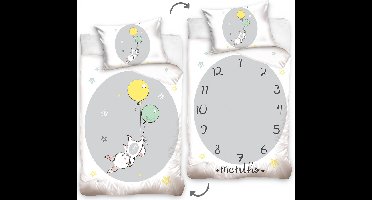 Generic Dekbedovertrek Maan Junior 120 Cm Katoen Grijs