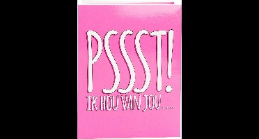 Paper Dreams Wenskaart Pssst! Ik Hou Van Jou... 16 X 12,5 Cm Roze