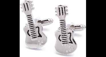 Manchetknopen - Gitaar Akoestisch met Zwarte Accenten