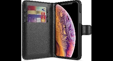 BeHello iPhone X  XS Hoesje - Wallet Case Met Ruimte Voor 3 Pasjes Zwart