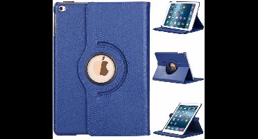 Ntech - iPad hoes 5e / 6e generatie (2018 / 2017) - 360° draaibaar bookcase - Donkerblauw – 9.7 inch cover met standaard
