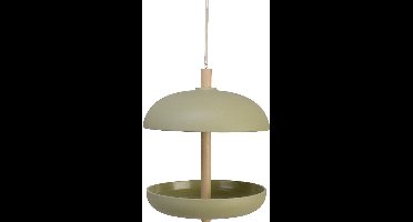 Decoris Decoris Vogel voedersilo hangend - bamboe hout - lichtgroen - 21 x 25 cm