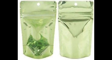 Stazakken Transparant/Groen 10,2x6x15,2cm | 57 gram (100 stuks)