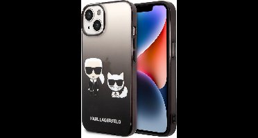 Karl Lagerfeld iPhone 14 Polycarbonaat/TPU Hoesje - Bescherm je Telefoon met Transparant/Zwarte Achterkant.