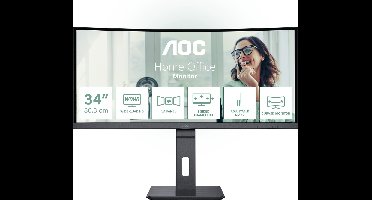 AOC CU34P3CV - Ultrawide Curved QHD VA 100Hz Monitor - 34 Inch