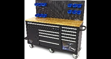 HBM 158 cm. 10 Laden Werkbank met Deur en Achterwand