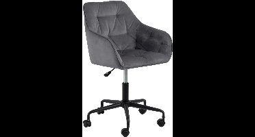 Sohome Bureaustoel Otto Velvet - Dark Grey