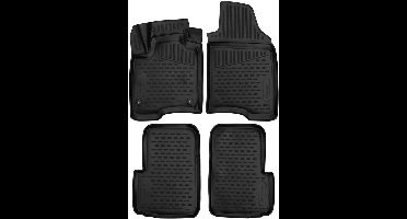 Maatwerk 3D Rubberen Automatmatten Set voor FIAT Panda (2011+) - 4 Stuks, Universele Pasvorm, Zwart