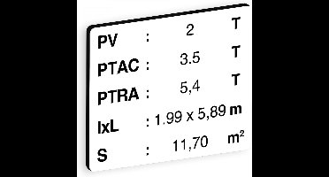 Personaliseerbare Tarraplaat 16x13 cm - Zelfklevend & Boorbaar - Verplichte Bewegwijzering Nuts, Aanhanger & Caravan