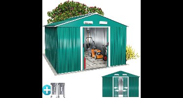 Deuba Tuinhuis, metaal, verzinkt, 8,38 m³ - 14,65 m³, met schuifdeuren en fundament, kleur te kiezen