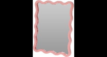 Home & Styling kinder wandspiegel - Princess - 30 x 38 cm - kunststof/glas - roze rand - kinderkamer