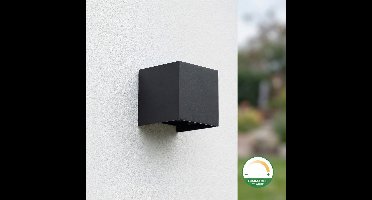 LED Cube Wandlamp 6W | Dim to Warm | IP65 | Zwart | 2000-3000K