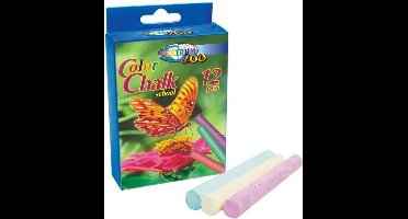 Schoolbordkrijt - Gekleurd - Doosje met 12 krijtjes