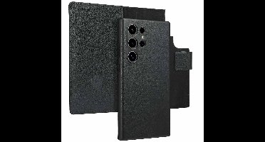 Accezz Hoesje - Geschikt voor Samsung Galaxy S24 Ultra - Leather Bookcase 2-in-1 met Magnetische Ring - Black