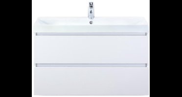 Maxx XL Badmeubelset 100 cm - Wit Hoogglans - Wastafel Just 1 Kraangat