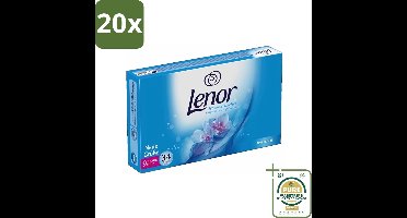 20 x Lenor - Droogtrommeldoekjes - Aprilfris - Textielverfrisser - 34 Doekjes - Grootverpakking - Droogtrommeldoekjes - Textielverfrisser - Wasgoed Fris - Droogtrommel Doekjes - Frisheid Was
