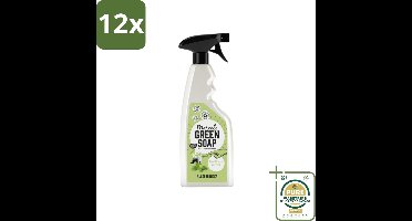 Marcel's Green Soap - Allesreiniger Spray - Basilicum & Vetiver gras - Natuurlijk & effectief - 500 ml - Voordeelverpakking - 12 stuks - Milieuvriendelijk - Biologisch afbreekbaar