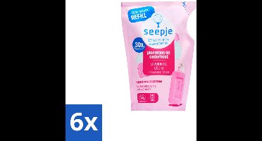 Seepje - Wasverzachter - Duurzaam & Frisse Geur - Navulling - Pioenroos en Cederhout - 30 Wasbeurten - 750 ml - Voordeelverpakking - 6 stuks