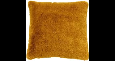Dutch Decor ZAYA - kussenhoes 45x45 cm - bontlook - effen kleur - Chai Tea - geel - met rits - zonder binnenkussen